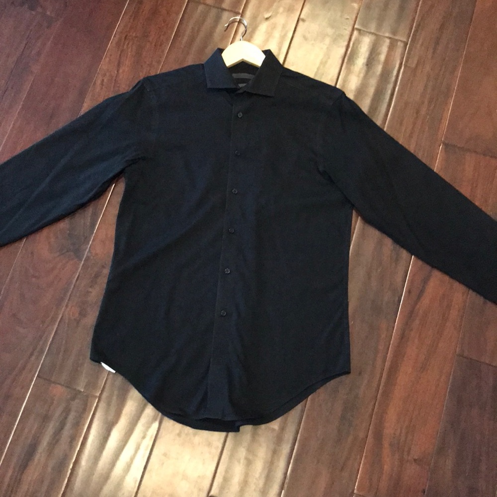 Calvin Klein black button down dress shirt
